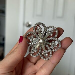 Vintage Antique Silver Floral Brooch